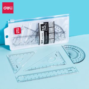 deli 79529 Ruler Set, 4 PCS set(Ruler:15cm), Assorted Colors