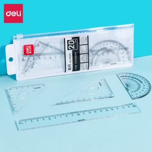 deli 79530 Ruler Set, 4 PCS set(Ruler:20cm), Assorted Colors