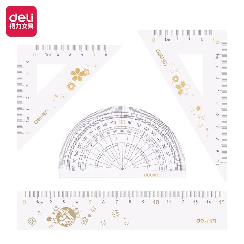 deli 79540 School Ruler Set, Assorted Colors