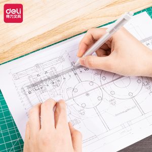 deli 8200 Ruler, 100cm, Transparent