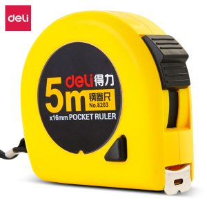 deli 8203 Steel Measure Tape, 5m, Yellow