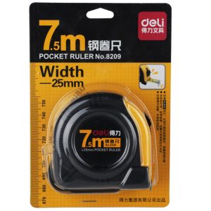 deli 8209 Steel Measure Tape, 7.5m, Yellow