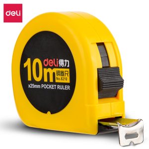 deli 8210 Steel Measure Tape, 10m, Yellow