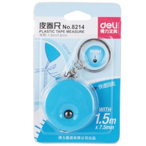 deli 8214 Plastic Measure Tape, 1.5mm, Assorted Colors
