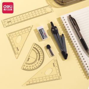deli 9591 Ruler Set, 15cm ruler, Grey