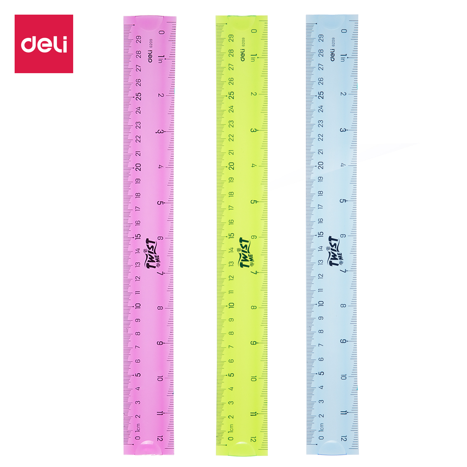 deli E6209 Ruler, 30CM, Assorted Colors