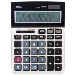 deli E1672C Desktop Calculator, Metal-14 digits, 150 steps check, Golden