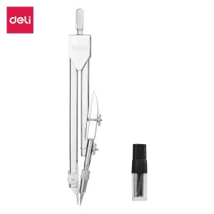 deli E8601 Compass, Metal 2pcs Assembled Compass, Silver