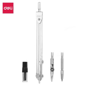 deli E8603 Drafting Set, Metal 4pcs Compass, Silver