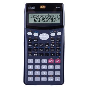 deli E1705 Scientific Calculator, 240F-two line display-10+2 digits, Dark Blue
