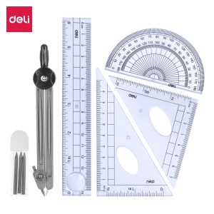 deli E9609 Ruler Set, 5 pcs, Assorted Colors