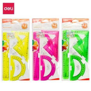 deli EG00402 Ruler Set, 4 pcs, Assorted Colors