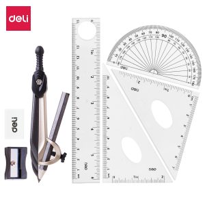 deli EG30404 Drafting Set, w/mechanical pencil, Assorted Colors