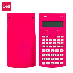 deli E1710A Scientific Calculator, 240F-two line display-10+2 digits, Red