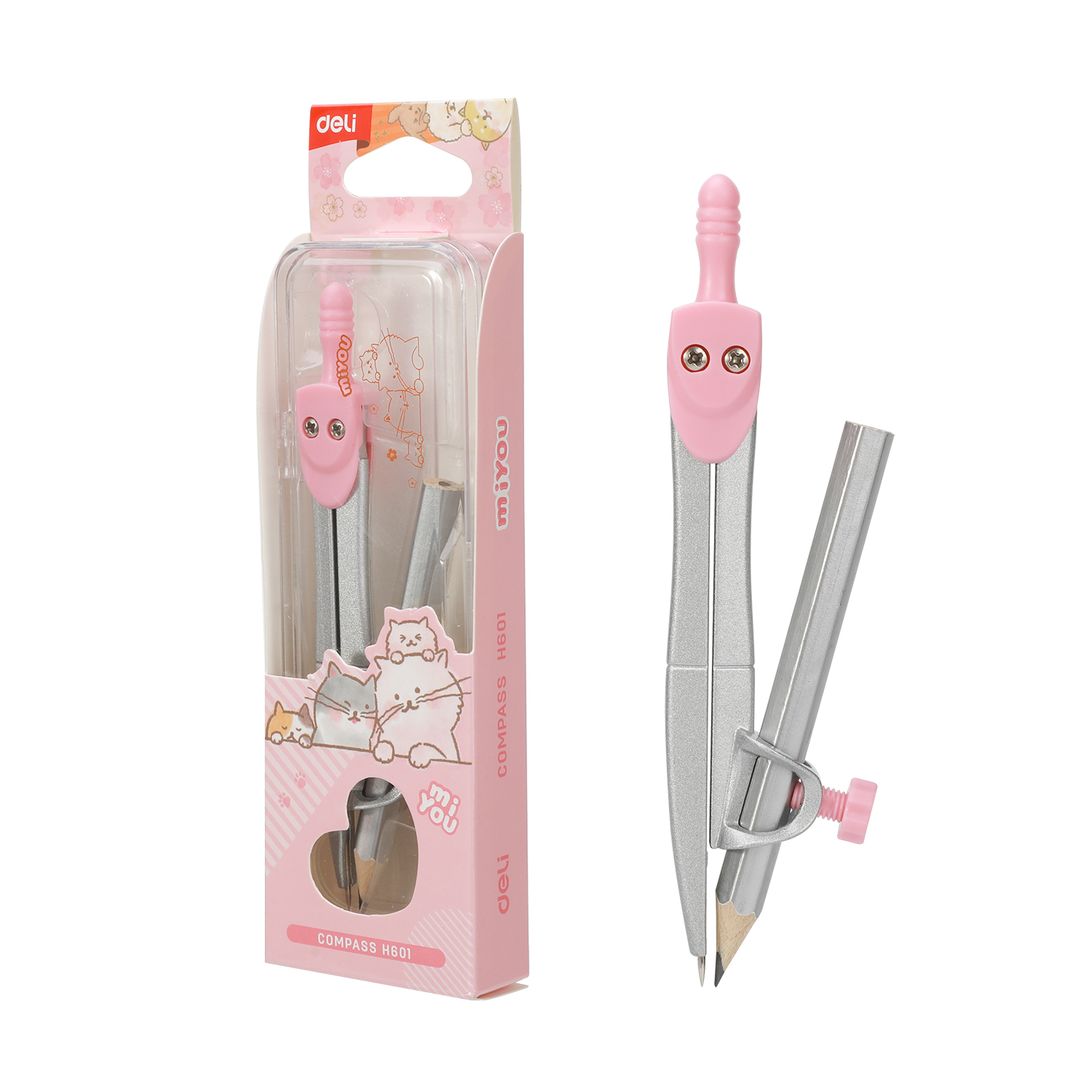 deli EH601 Compass, with a pencil Ø up to 280 mm, Assorted Colors
