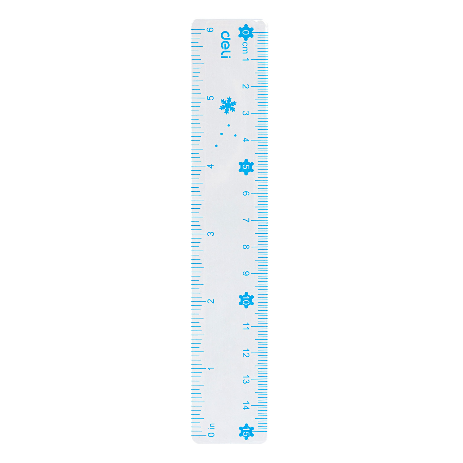 deli EH655 Ruler, 15cm, 6Inch Metric and inch graduation, PINK, BLUE Assorted Colors