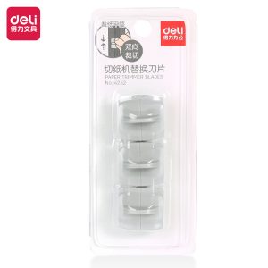 deli 14252 Paper Trimmer Blades, 3 pcs, Grey