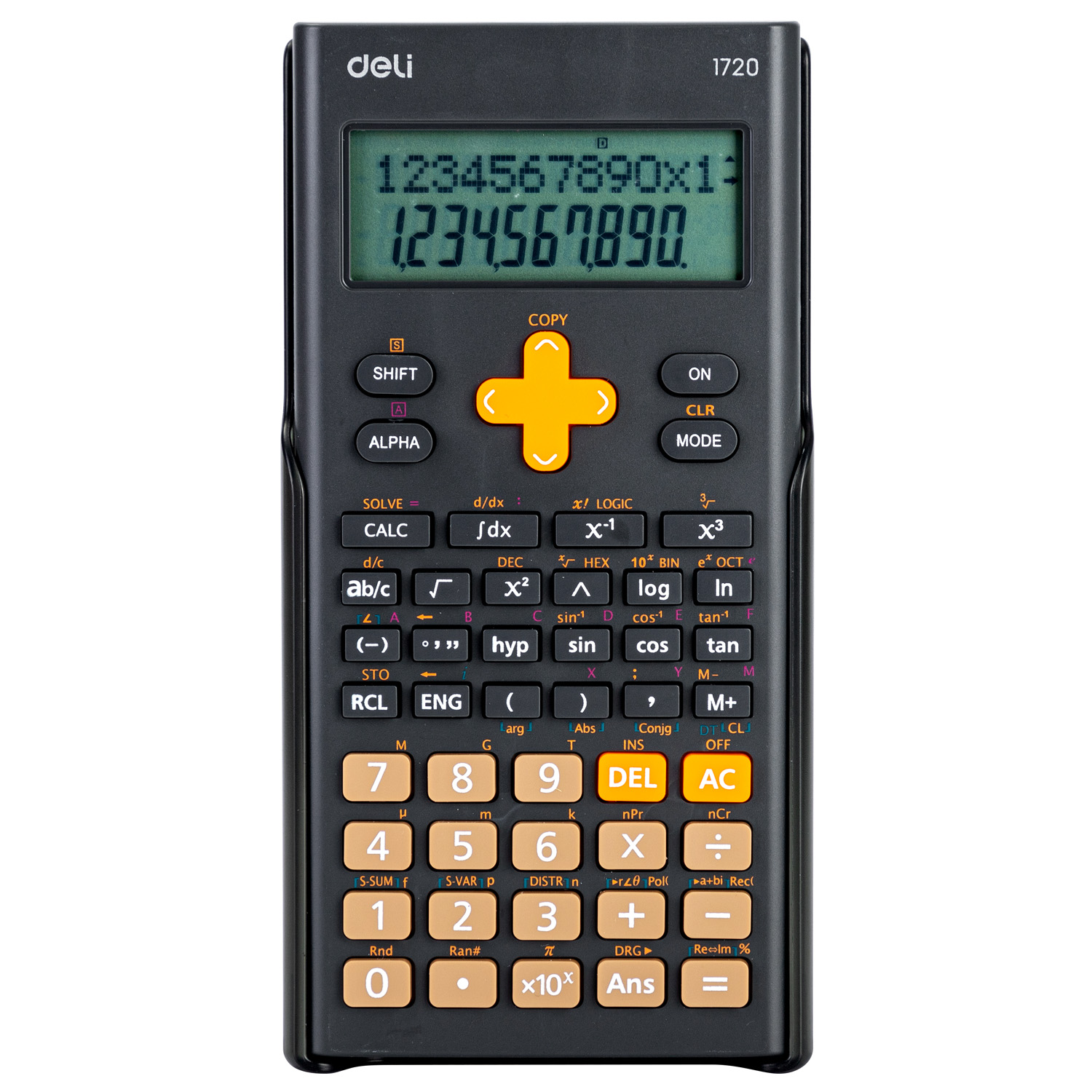deli E1720 300F-Scientific Calculator, 300F-textbook display,English display, Dark Grey