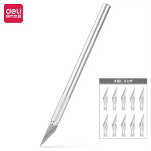 deli 2102 Carving Knife, Length:148mm, 10 blade included, Silver