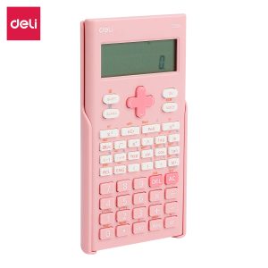 deli E1725 Scientific Calculator, 240F,10+2 digits, Light Pink