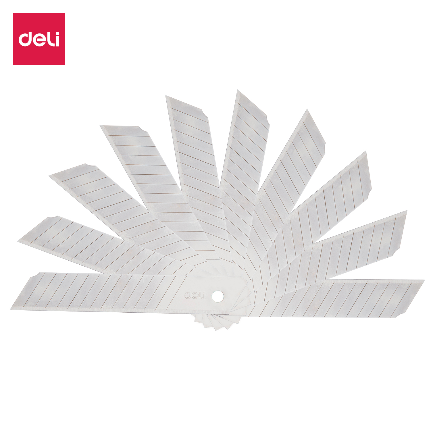 deli E2017 Cutter Blade, 15 snap-off blades, Silver