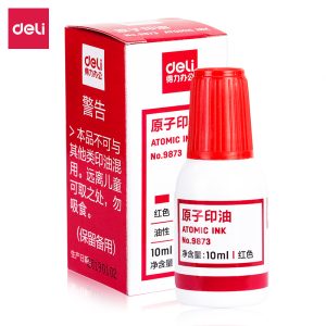 deli 9873 Stamp Ink, 10ml, Red