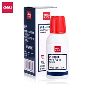 deli 9875 Stamp Ink, Net content 50ml, Red