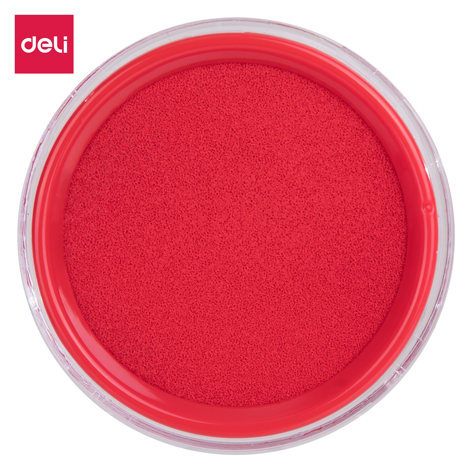 deli E9863 Stamp Pad, φ84×25mm, Red