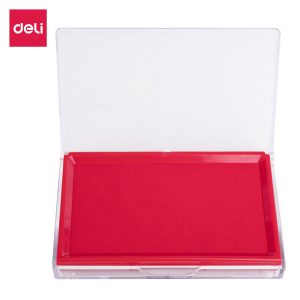 deli E9864 Stamp Pad, 138×88×26mm, Red