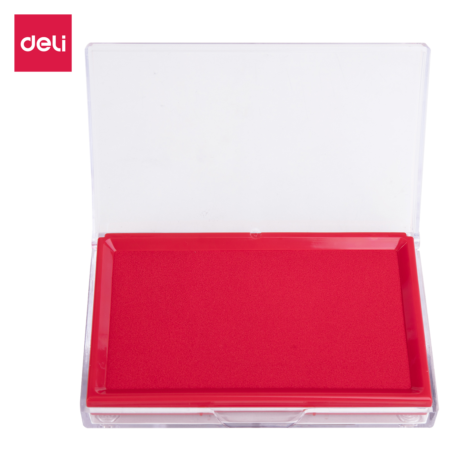 deli E9864 Stamp Pad, 138×88×26mm, Red