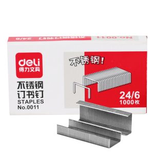deli 0011 Staples, 12#1000PCS/box, Silver