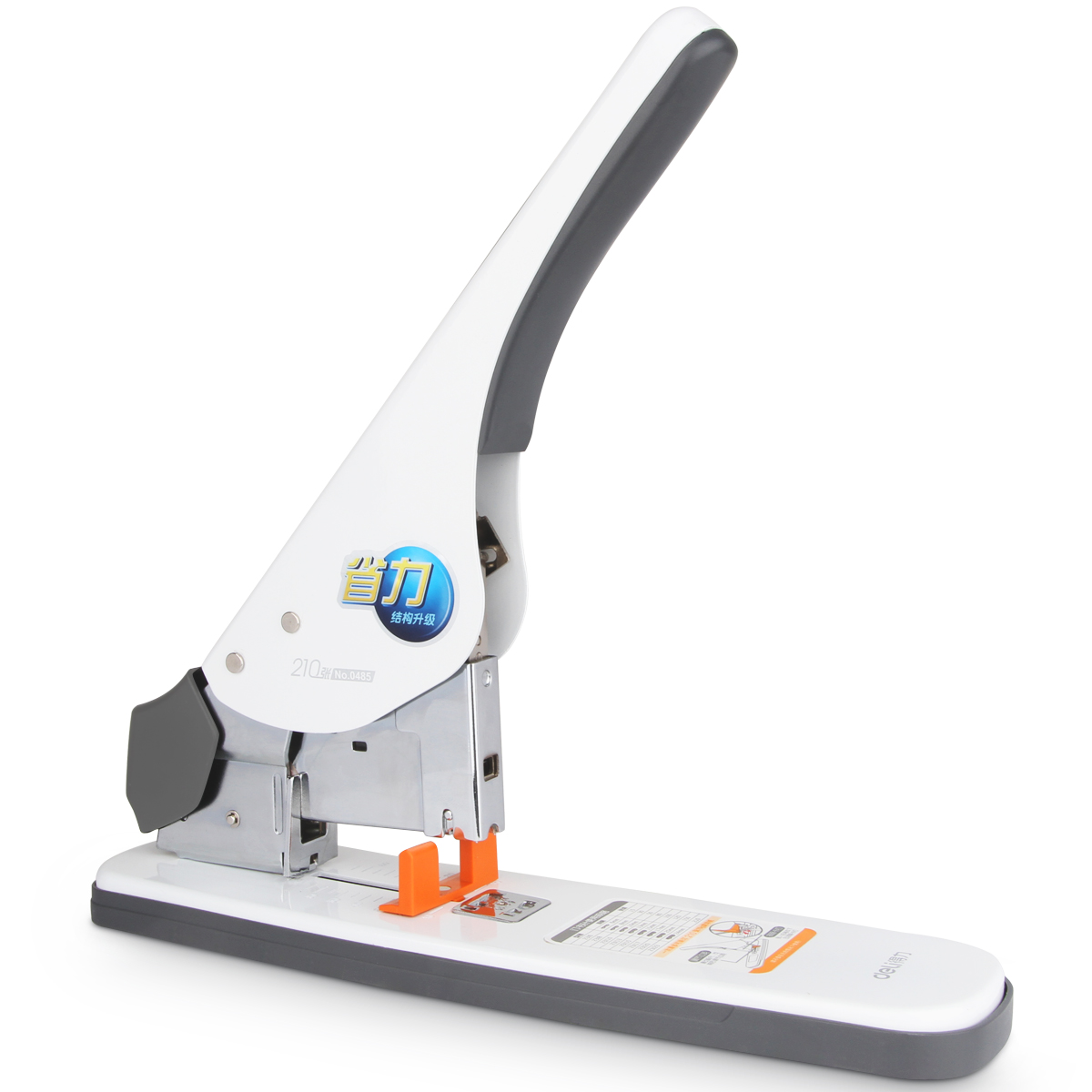 deli 0485 Heavy Duty Stapler, 210sheets, White