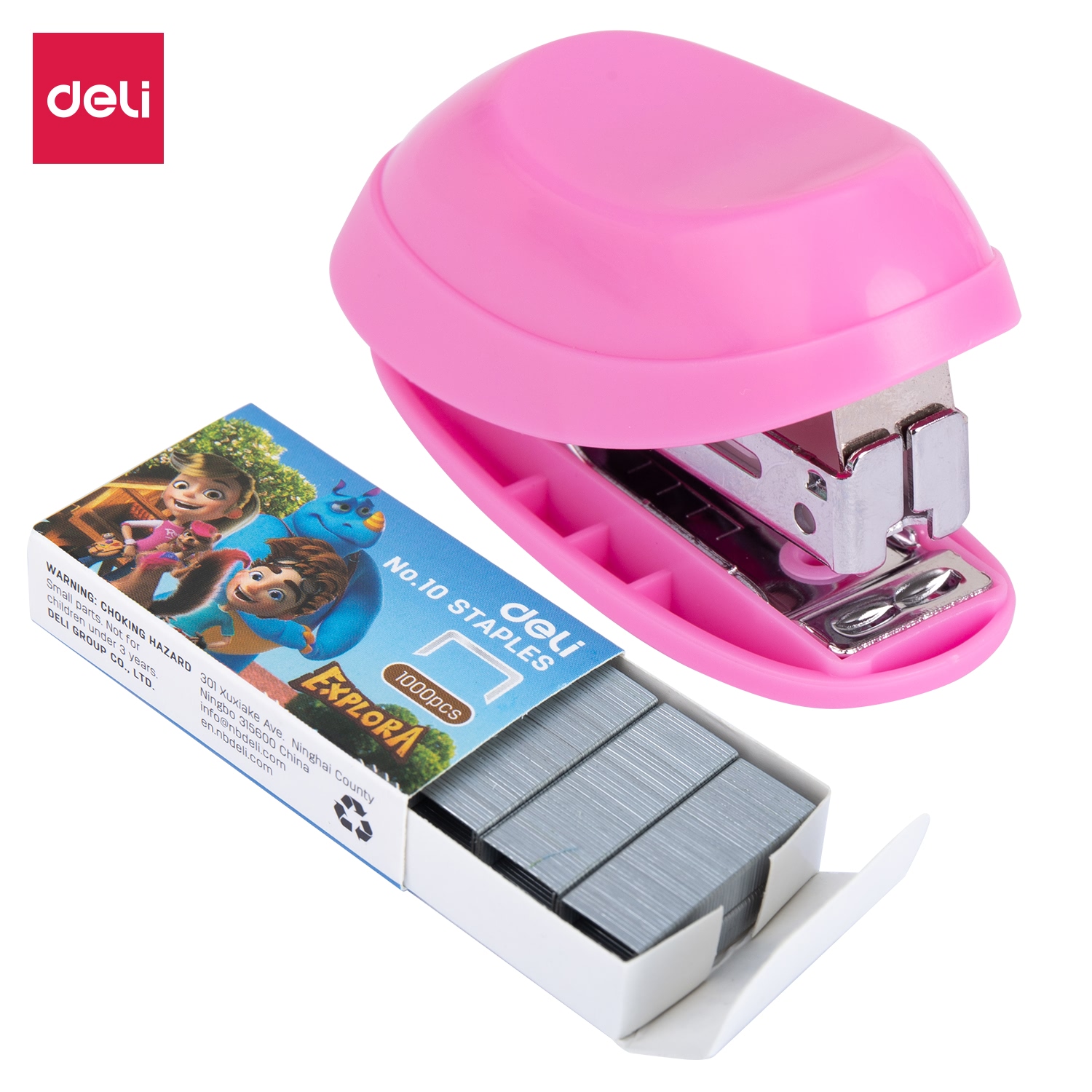 deli E0220 Mini Stapler, 15sheets,No. 10, Assorted Colors