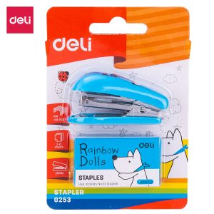 deli E0253 Mini Stapler, 15sheets,#10, Assorted Colors