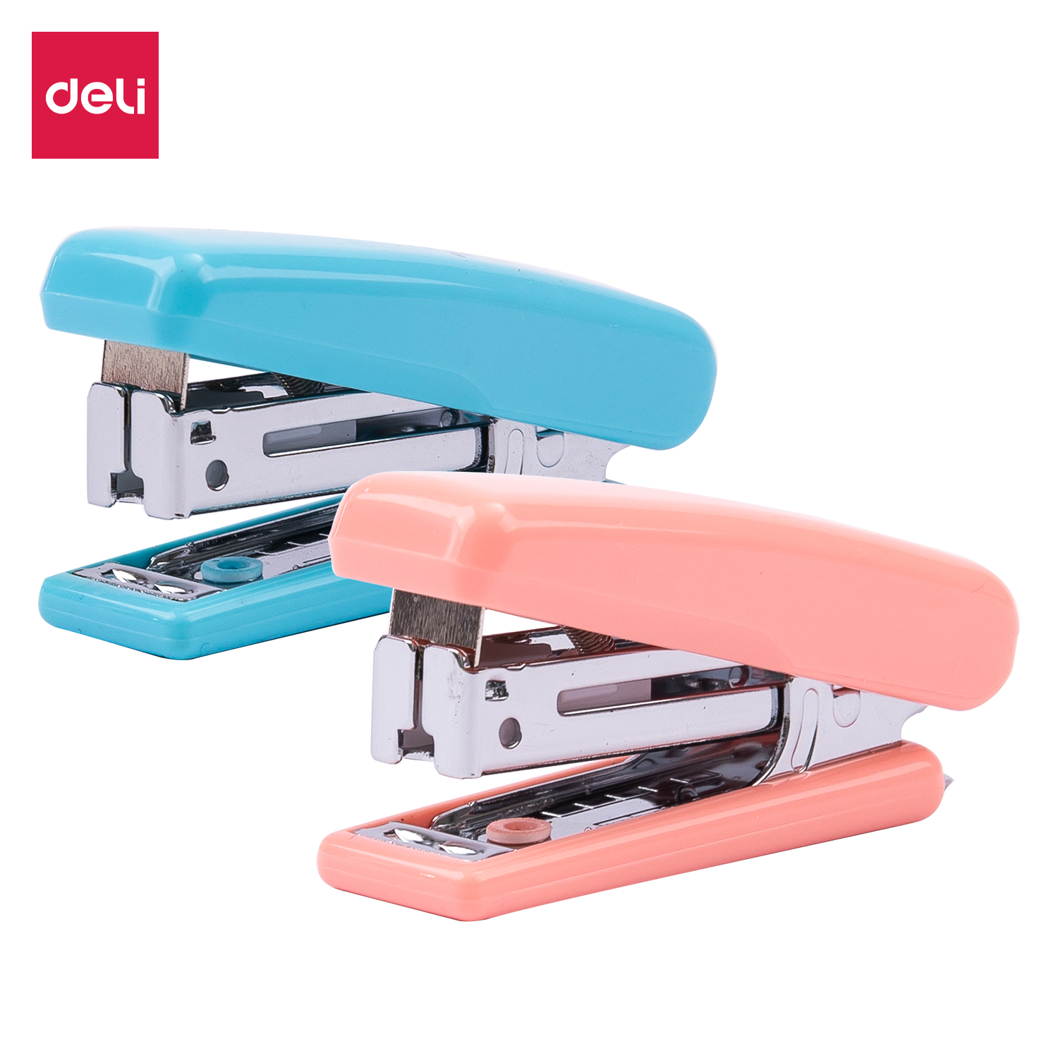 deli E0254 Mini Stapler, 15sheets,#10, Assorted Colors