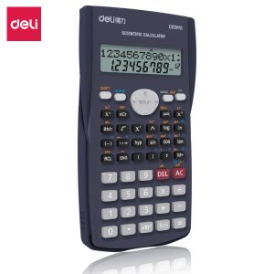 deli ED82MS Scientific Calculator, 240F-two line display-10+2 digits, Dark Blue