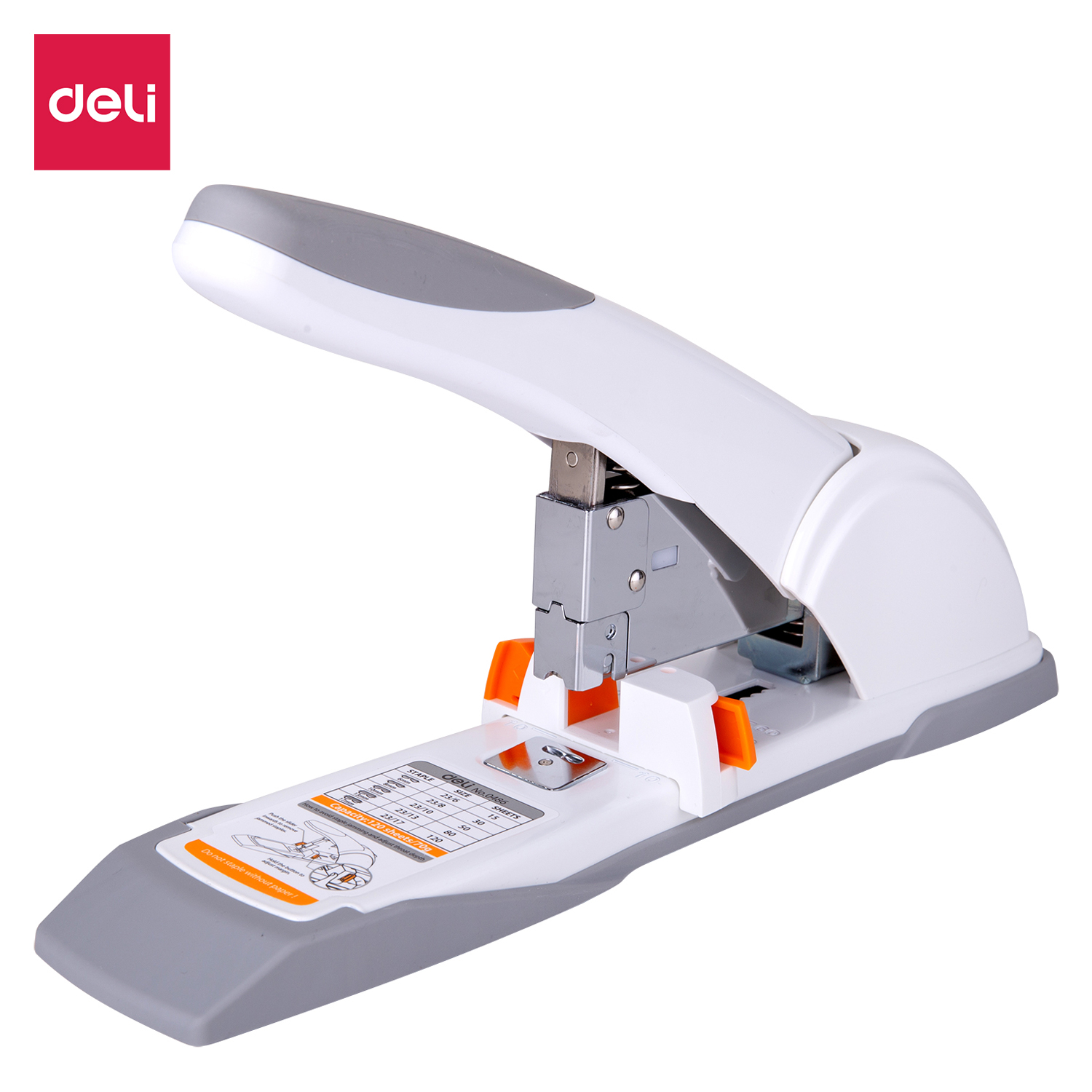 deli E0486 Heavy Duty Stapler, 120sheets, White