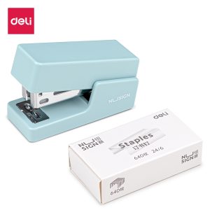 deli NS083 Nusign Stapler, 12sheets,24/6 & 26/6, Light Blue