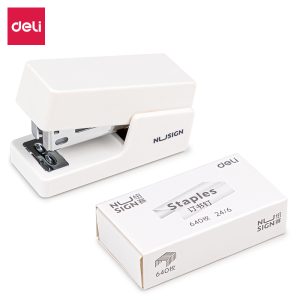 deli NS083 Nusign Stapler, 12sheets,24/6 & 26/6, White