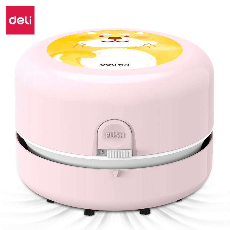 deli 18883 Desktop Vacuum, 2 pcs/AA Battery Charge, Pink