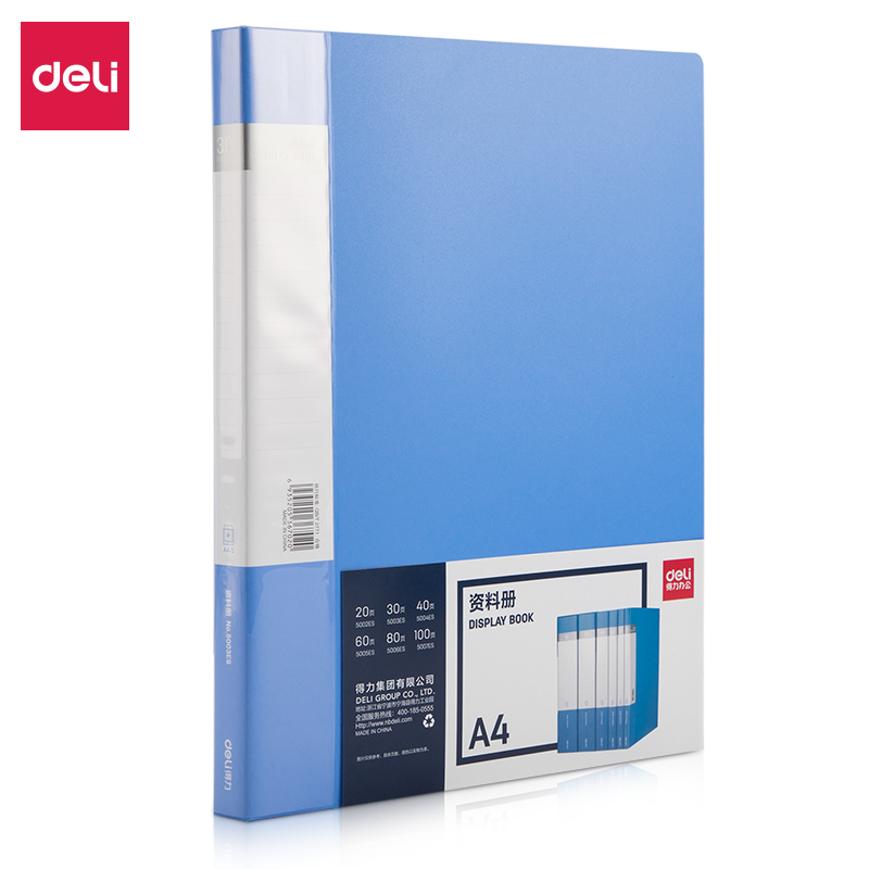 deli 5003 Display Book, A4-30P, Blue