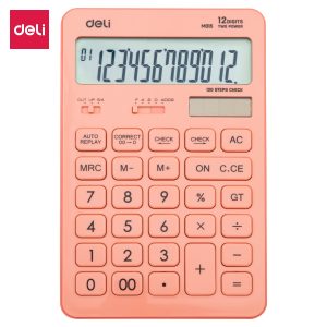 deli EM01531 Desktop Calculator, Plastic-12 digits, 120 steps check, Blue