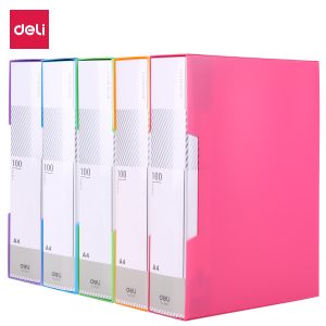 deli E5037 Office Display Book, A4-100 pages, Assorted Colors