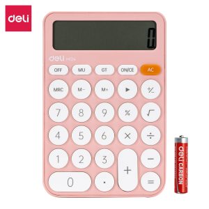 deli EM124 Calculator, Plastic-12 digits, Pink