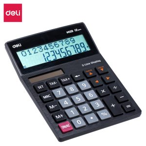 deli EM126 Calculator, Plastic-12 digits, Black