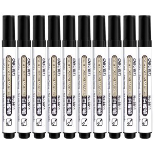 deli 6811 Whiteboard Marker, Bullet tip：1.8mm, Black