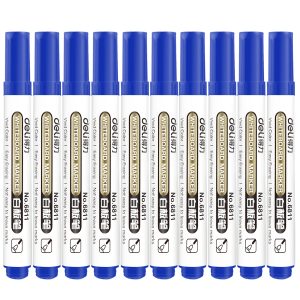 deli 6811 Whiteboard Marker, Bullet tip：1.8mm, Blue