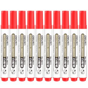 deli 6811 Whiteboard Marker, Bullet tip：1.8mm, Red