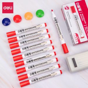 deli 6817 Whiteboard Marker, Bullet tip：1.8mm, Red