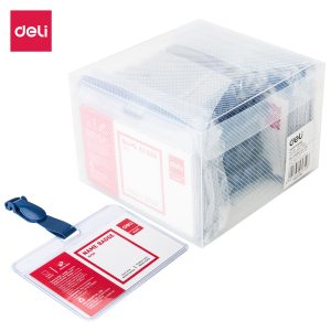 deli E5752 Name Badge & Clip, Inner core size: 90*54mm, Blue
